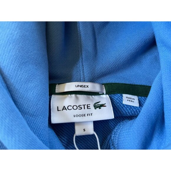 Lacoste Sweatshirt Hoodie Loose Fit Blue Mens Small - Picture 3 of 5